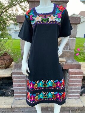 Traditional Mexican embroidered dress